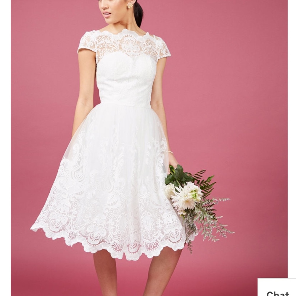 ModCloth white wedding Dress Sz. 14, unaltered